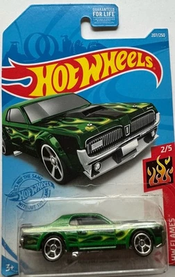2021 Hot Wheels HW FLAMES 2/5 '68 Mercury Cougar 207/250 (Green) - Image 1 of 2