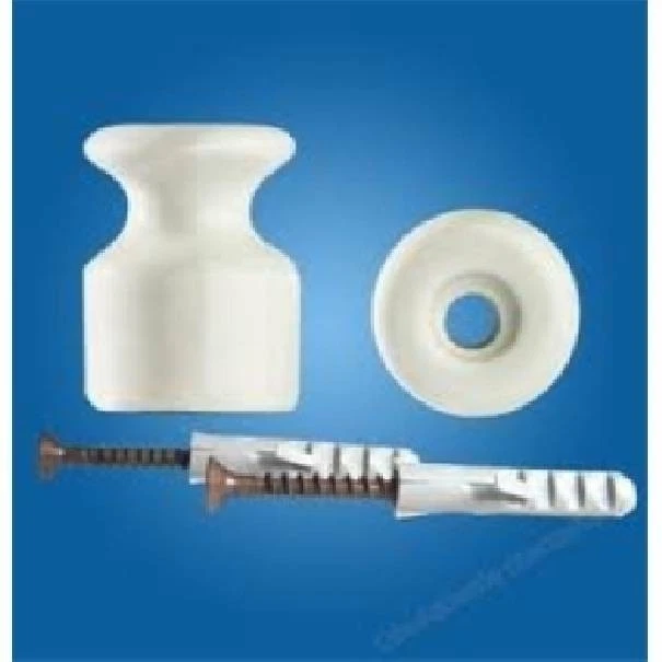 GAMBARELLI ISOLATORI IN PORCELLANA CON VITI E TASSELLI COLORE BIANCO 01200