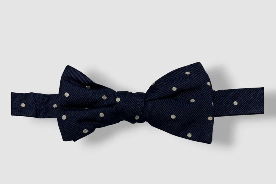 Tommy Hilfiger Men's Blue Polka Dot Silk Pre Tied Adjustable Bow Tie - Image 1 of 1