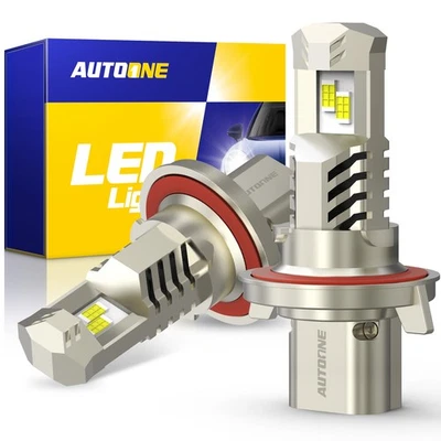 10S Upgraded 9008 H13 LED Bulbs Hi Low Beam CanBus Set Headlights 600% Brighter - Image 1 of 4