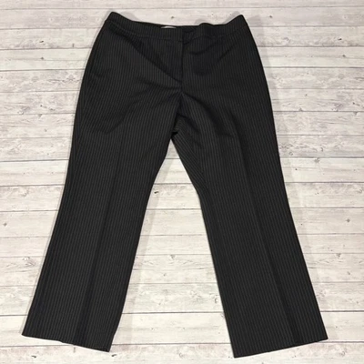Kasper Women's Pinstripe Classic Fit Pants Size 10P Black Career - Image 1 of 4