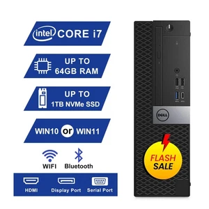 DELL OptiPlex Desktop PC i7,Up to 64GB RAM, 1TB NVME SSD,Windows 10/11,Wifi+BT - Picture 1 of 7