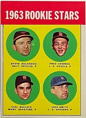 1963 Topps #496 Rookie Stars Dalkowski Smith Bouldin Newman EX NM  - Image 1 of 4