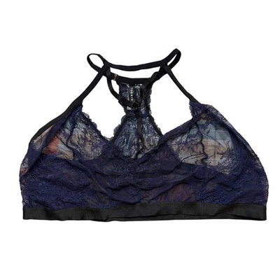 Torrid Women's Plus Size Blue & Black Strappy Racerback Bralette Size 4 4X - Image 1 of 4