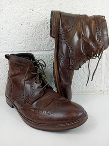 Brown Leather Derby Boots UK 10 - Bild 1 von 6