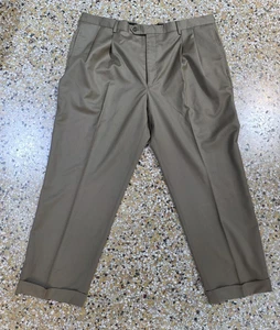 Pantalones Jos A Bank Para Hombre 40 Caqui Oscuro 100% Lana Pantalones 40x27 DORADO FIRMA - Imagen 1 de 13