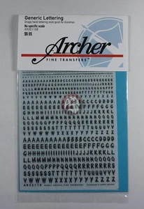 Letras manuales genéricas Archer Fine Transfers con gotas de pintura (negro) AR35110B - Imagen 1 de 1
