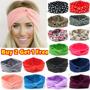 Diadema deportiva turbante nudo torcido lisa elástica banda para el cabello elástica gimnasio yoga - Imagen 1 de 31