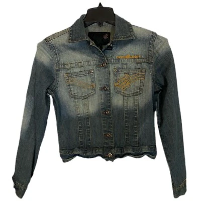 Vintage Rocawear Y2K Jacket Denim Jay-Z Damon Dash RW Logo Pockets Fade Sz S - Image 1 of 4