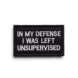 Defense Biker Saying Hook & Loop Embroidered Patch Badge Fabric Craft Sticker - Picture 1 of 3