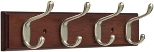 Franklin Brass FBHDCH4-511-R, 16" Hook Rail / Rack, 16", Bark & Satin Nickel - Picture 1 of 1