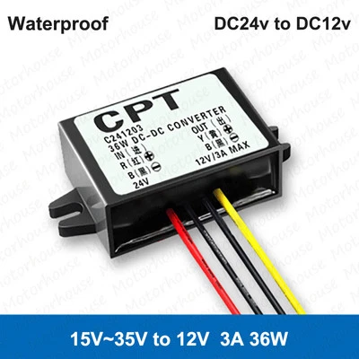 Waterproof DC 19V 24V to 12V 3A 36W Voltage Converter Step Down Car Buck Module - Image 1 of 4