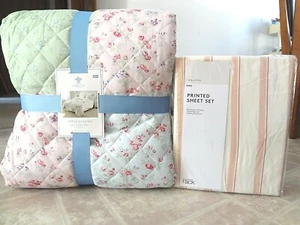  Simply Shabby Chic Microfiber Quilt Set + Cotton Sheet Set (New) - Picture 1 of 11