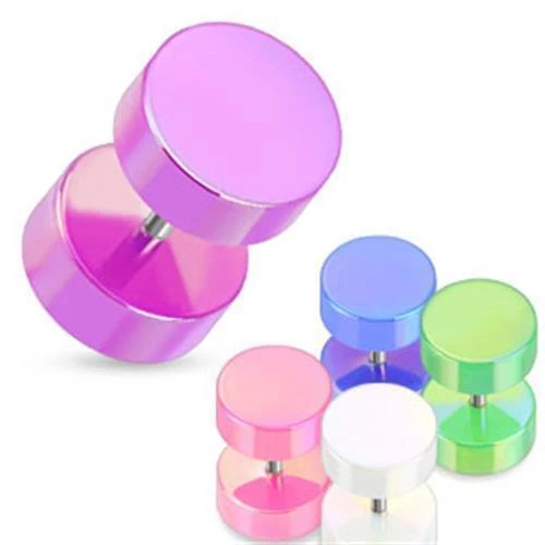 Fake Plug UV Perl Effekt Perlmutt Effekt Ohrstecker Edelstahl Chirurgenstahl  - Bild 1 von 1