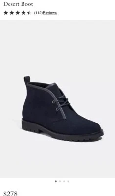 Bota Coach Desert para hombre en hermosa gamuza azul marino oscuro talla para hombre 8,5D Foto 1 de 4