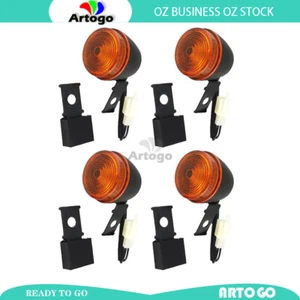 4X Turn Signal Lights Indicators Front + Rear Fit Honda XR200 1981 1982-1989 - Picture 1 of 4