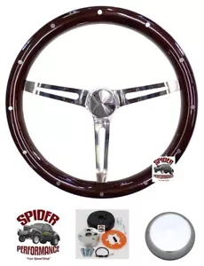1970-1978 AMC wood steering wheel 15" MUSCLE CAR MAHOGANY - Foto 1 di 12