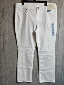 Jeans donna St Johns Bay taglia 16W bianco denim gamba dritta segretamente sottile - Foto 1 di 8