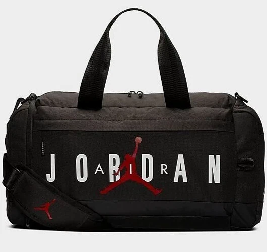 NIKE JORDAN SMALL BLACK RED GYM SPORT Duffel SM0168-023 BAG SHOE POCKET