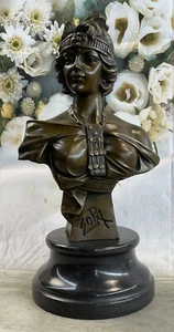 Regalo baby shower giovane donna ritratto busto bronzo statua marmo statuetta vendita - Foto 1 di 10