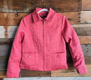 Weather Tamer Pink Quilted Style Zippered Coat Jacket Sz Medium Pockets Pretty - Picture 1 of 5