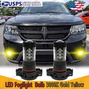 For Dodge Journey 2010-2019 - 2X Golden Yellow 5202 LED Fog Light Lamp Bulbs 80W - Picture 1 of 12