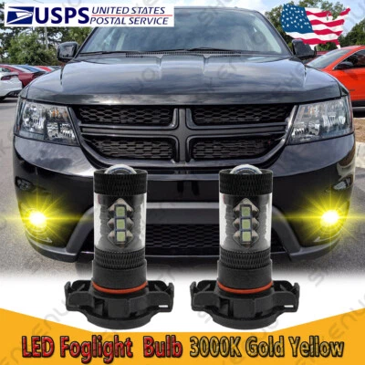 Para Dodge Journey 2010-2019 - 2X Bombillas LED Antiniebla Amarillo Dorado 5202 80W Foto 1 de 4