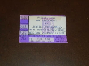 1980 1981 Phoenix Suns NBA Basketball Ticket Stub vs Supersonics - Bild 1 von 2