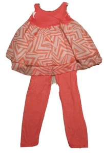 Girls Ruffle Tunic Top Floral Butterfly Chevron Legging Easter Outfit SIZE 2 4 6 - Picture 1 of 7