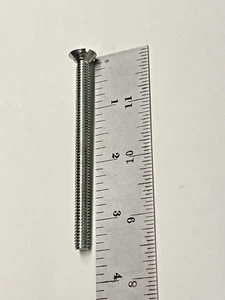(100) 1/4-20 x 3-1/2 Schlitz Flachkopf Maschinenschraube Stahl Zink Lang Senkkopf - Bild 1 von 6