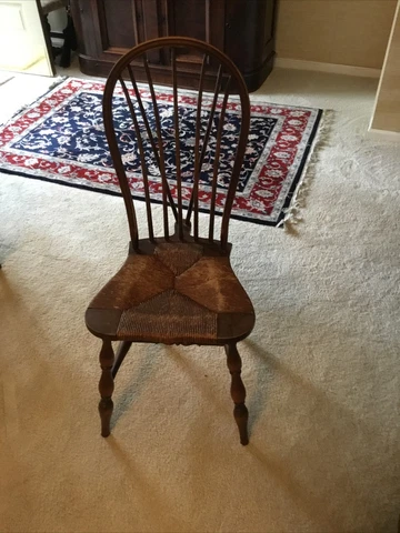 Antique Bow Back Spindle Side Chair- CLASSIC DESIGN - WOVEN SEAT LOCAL PICK UP Cover