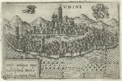 Antique Map "Udine" (Italy) Francesco Valegio-D. Rascicotti, c.1598 - Image 1 of 2