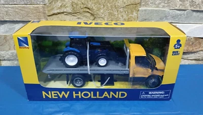 IVECO DAILY ROLL-OFF+NEW HOLLAND TRATTORE AGRICOLO T6 SCALA 1:36 - NEWRAY - Immagine 1 di 2