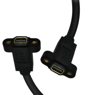 8K Mini DisplayPort 1.4 Female Panel Mount to Female Video Extension Cable  - Image 1 of 4