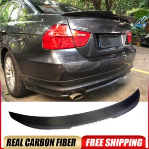 For BMW E90 325i 330i 335i M3 05-12 Real Carbon Rear Trunk Spoiler HIGHKICK Wing - Picture 1 of 15