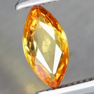 0.45ct 6.8x3.4mm MARQUISE Natural Orange Sapphire Gemstone Songea, Tanzania - Image 1 of 4