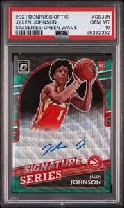 Donruss Optic Jalen Johnson Green Wave RC 2022 Signature Series PSA 10 ¡Pop 1! - Imagen 1 de 2