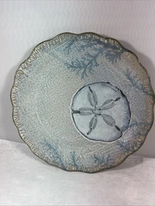 Vintage Cracker Barrel Sand Dollar Salad Plate 8” Blue Tan - Picture 1 of 7