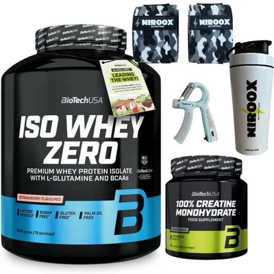 BioTech USA Iso Whey Zero Laktosefreis Eiweiß 1816g Dose + Creatine 300 gr - Bild 1 von 2