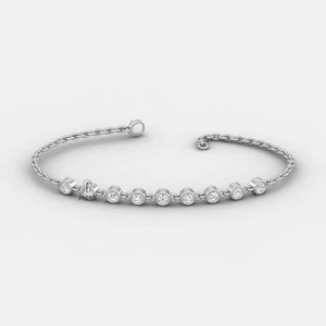 14K Gold Rundschliff Labor gezüchtet Diamant Zargenset Armband Jahrestag Hochzeit Geschenk - Bild 1 von 9