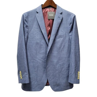 Blazer de hombre INDOCHINO ventilación lateral abrigo deportivo chaqueta mezcla de lino/lana (38R) P nuevo con etiquetas  Foto 1 de 4