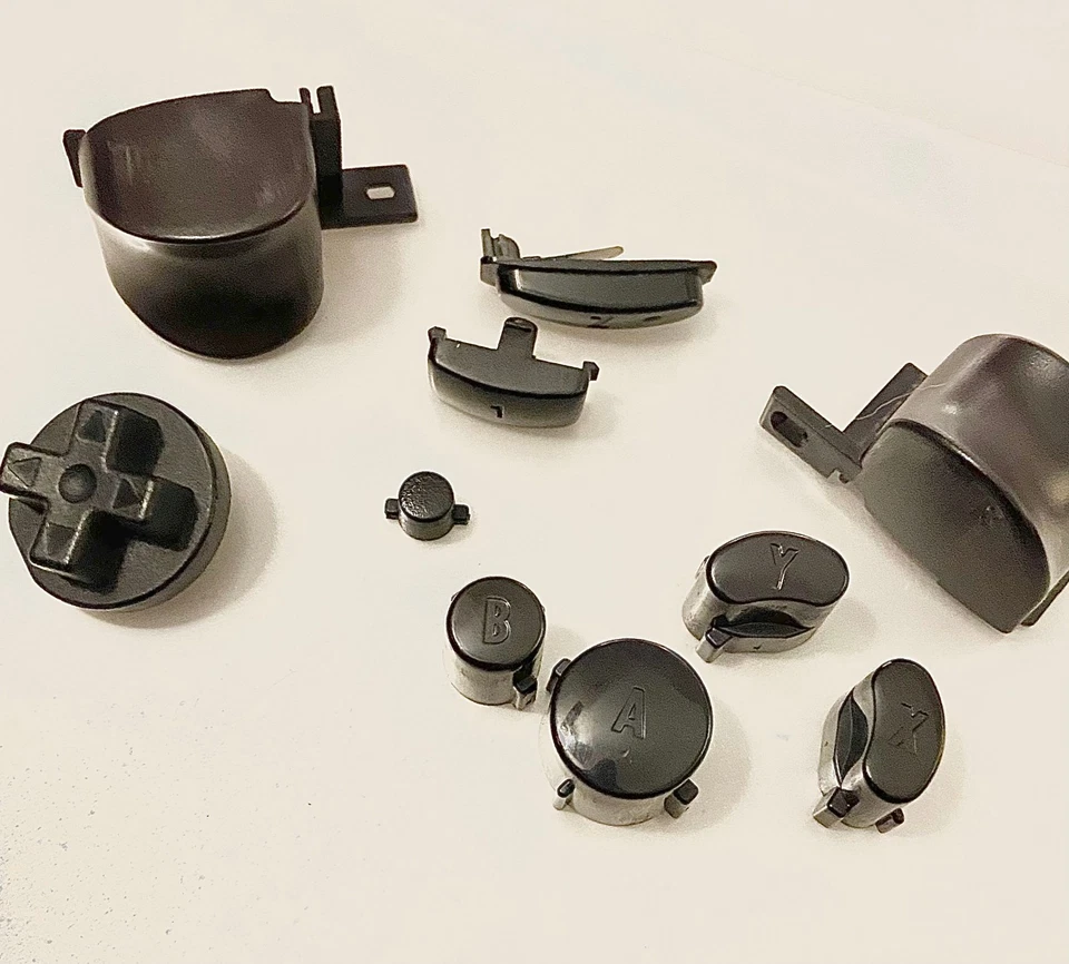 Nintendo GameCube GCC Authentic OEM Custom Black Dyed Controller Buttons - Image 1 of 1