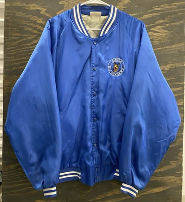 Chaqueta de bombardero vintage Hartwell Sports Eagle K-9 Academy satinada azul XL Foto 1 de 4