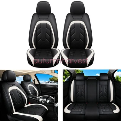 PU Leather 5 Seat Covers Full Set Front & Rear Cushion For Toyota Deluxe Car - Image 1 of 4