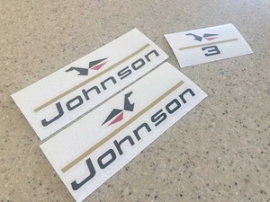 Johnson Sea-Horse 3 HP Vintage Outboard Motor Vinyl Decal Kit Free Shipping! - Picture 1 of 1