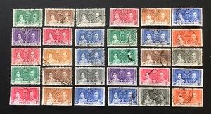 Commonwealth Briefmarken Auswahl.Krönung 12. Mai 1937 KGV1.10 gebrauchte Sätze K7412 - Bild 1 von 1