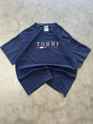 Camiseta Tommy Hilfiger Vintage Años 2000 Azul Marino Gráfico XL Estilo Tultex Y2K Foto 1 de 4