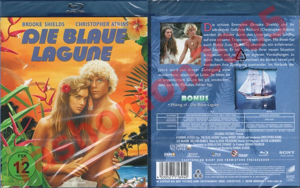 Blu-ray THE BLUE LAGOON (1980) Brooke Shields Christopher Atkins Region B NEW - image 1 of 1
