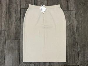 Falda lápiz crema St. John Basics mezcla de lana hasta la rodilla | 8 nueva con etiquetas - Imagen 1 de 7