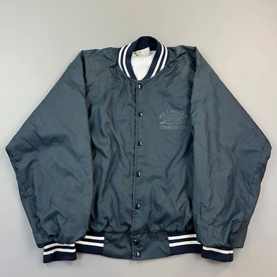 Chaqueta De Colección Hartwell Coach Para Hombres XL Azul Tobacco Company Bombardero EE. UU. Años 80 Foto 1 de 4